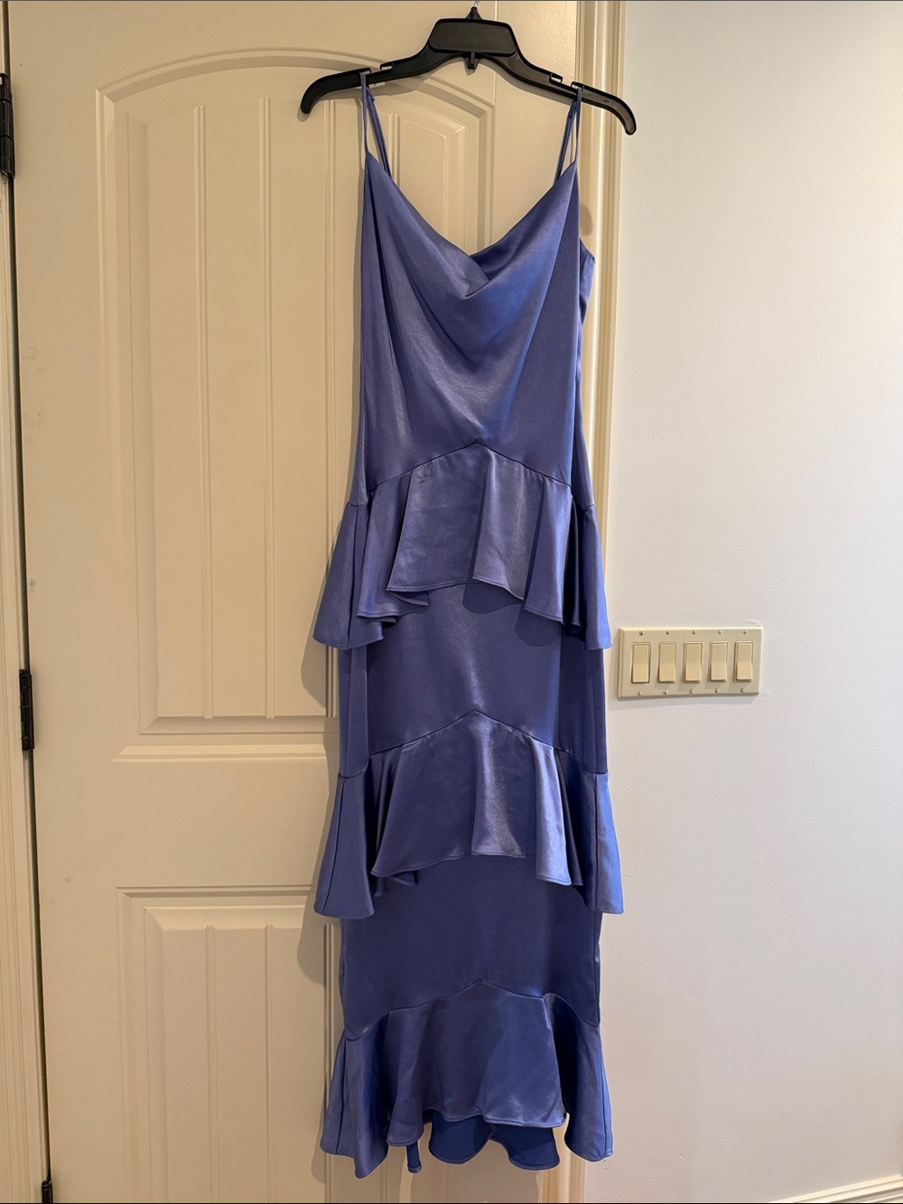 Elliatt indigo Lavender Satin Ruffle Slip Dress size XS